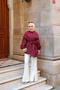 Women's Shoulder Tie Poplin Shirt Claret Red - 6