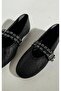 @Cevaplus Women's Double Banded Studded Daily Ballerinas Black Straw - 3