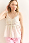 Women's White Lace Detailed Strappy Flam Linen Blouse Blz-19003006 - 6