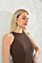 Brown Halter Neck Snap Body - 6