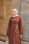 Women's Straw Belt Dress Brown - 5