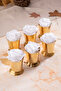 6-Piece Gold Rose Bucket White Velvet Rose Display Tray - Decoration