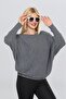 Boat Neck Bat Sleeve Thessaloniki Knit Soft Textured Loose Blouse - 2
