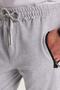 Unisex Standard Fit Cotton 2 Thread Zipper Pocket Elastic Waist Tie-Up Straight Leg Gray Sweatpants - 2