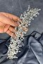 Transparent Silver Hera Crystal Beaded Bridal Henna Crown Hair and Turban Accessory - 8