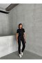 Stand Collar Crop T-Shirt and Leggings Two-Piece Set Misstkm2640 - 2