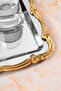 1 Luxury Gold Cast Rose Framed Silver Square Engagement, Dowry, Coffee, Tea Presentation Service Tray - 4