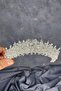 تاج العروس المضبابي المطرز بالكريستال الشفاف