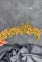 Honey Color Bead Embroidered Duru Bridal Henna Crown - 3