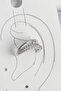 Brass Silver Color Zircon Stone 3 Row Women's Cartilage Earrings