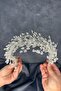 Transparent Silver Hera Crystal Beaded Bridal Henna Crown Hair and Turban Accessory - 4