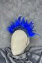 Cobalt blue feathers crystal beaded arden bridal henna crown