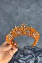 Orange Nature Beaded Bridal Henna Crown Bridal Hair Accessory - 5