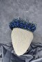 Indigo blue elisa design beaded bridal henna crown hair accessory