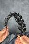 Black Laurel Bridal Crown Hair and Turban Accessory - 2