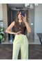 Yellow Lycra Crepe Palazzo Women's Trousers with Velcro Waist - 2