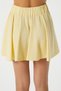 Women's Zera Linen Cotton Yellow Vest Waist Elastic Skirt Bottom Top Set - 8