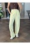 Yellow Lycra Crepe Palazzo Women's Trousers with Velcro Waist - 4