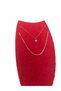 Domestic Production Dubai Model Suede Fabric Red Color 25/12 Cm Necklace - Chain Stand - 3