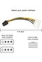 كابل محول طاقة مزدوج رباعي الدبابيس من Molex LP4 إلى 6 دبابيس PCI Express (عبوة من قطعتين) - 5
