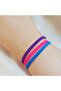 Unisex 3-Piece Purple Pink Blue Elevator Adjustable Knitted Macrame Bracelet Set-Gift Rope Bracelet - 3