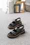 Women's Merlin Black Skin Double Banded Vardola Detailed Sandals - 5