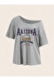 Women's Off Shoulder Boat Neck Printed T-Shirt - 2