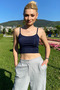 Oval Neck Flexible Lycra Crop Bustier