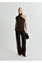 Asymmetrical Blouse with Scarf and Fringe - 2