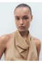 Drape yakalı lyocell bluz - 5