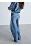 Balloon Jean Pants with Medium Waist - 4