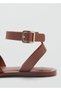 Leather Sandals with Buckle Strap - 6