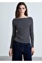 Striped boat neck T-shirt
