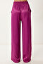 Satin Surface Draped Palazzo Trousers Fuchsia Lcr0076 - 6