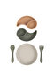 Silicone Feeding Set , with Silicone Plate, Spoon and Fork - Cream - 5