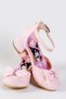 Girl's Chrome Printed Heeled Shoes, Glitter, Bow, Evening Dress Shoes - 4