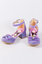 Girl's Chrome Printed Heeled Shoes, Glitter, Bow, Evening Dress Shoes - 5