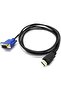 كابل بيانات عالي الدقة من HDMI إلى VGA بدقة 1080 بكسل مع كابل محول صوت بطول 1.5 متر