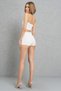 Off White Yüksek Bel Taşlı Şort - 4