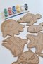 8 Piece Water Animals Wooden Painting and Activity Set for Kids - with Brush and Acrylic Paint Gift - 3