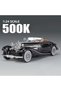 Mercedes 500K Black Vintage Classic Car Doors Open Mercedes 500 K Diecast Car Without Lights Without Batteries - 2