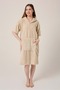 Palm Surf Embroidered Adult Surfing Summer Poncho Hooded Beach Towel Beige-Unisex - 2