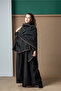شال أسود بقيطان بنية - 2
