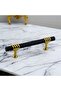 Furniture Kitchen Cabinet Drawer Cupboard Handles Lid Handle Handle Black Gold 128 mm Metal Handle(12.8 cm) - 4