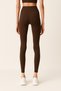 Women's High Waist Tight Full Length Sports Leggings |   Dark Brown - 4