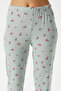 Women's Juliet Ribbon Soft Texture Green Floral Pajamas Set - 5