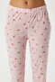 Women's Juliet Ribbon Soft Texture Pink Floral Pajamas Set - 8
