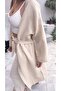 Women's Ecru Kimono 2 Layers Organic Light Glitter Muslin Crinkle - 4
