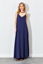 Women's Navy Blue V-Neck Casual Modal Fabric Dress - 2