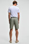 Lasper men's Stretch Fabric sides pockets elastic waist Relaxed Fit light khaki shorts - 7